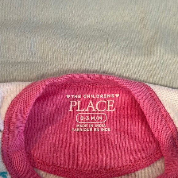 The Children's Place White and Pink whimsical Floral Footie sleeper/onesie - Picture 2 of 3